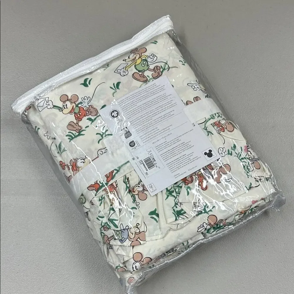 Disney Home x Sanderson Minnie Mouse and Mickey Mouse Garden Duvet Bedding NWT